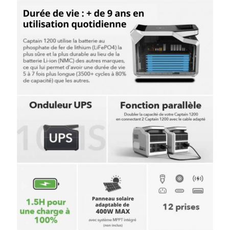 Centrale électrique portative Captain 1200 - VigorPool VIGORPOOL6975263430113