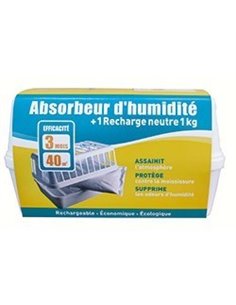 Absorbeur d'humidité h80 neutre boite large pour recharge 1 Kg - SODEPAC - Equipe Ton camping-car - 3240210904102