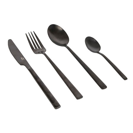 set de 16 couverts au style industriel finition noire - bo-camp Bo-camp8712013021546