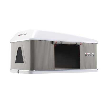 tente de toit maggiolina grand tour small coloris gris clair coque blanche - autohome Autohome