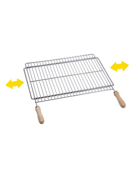 Grille De Barbecue Longueur Extensible 70x40cm Acier Zingué - Equipe Ton camping-car - 8423171027263