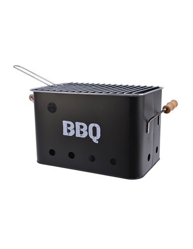 Grille Barbecue Noire 21x32.5x21cm Bbq - Equipe Ton camping-car