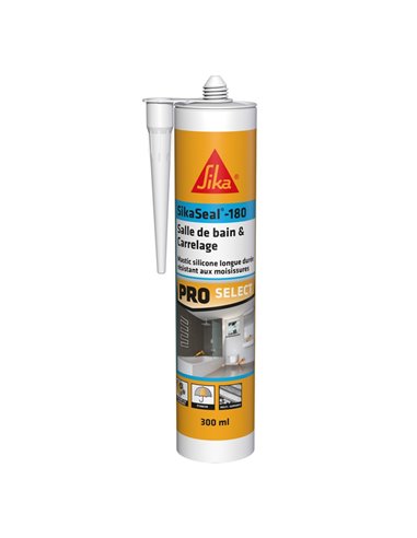 Mastic joint salle de bains et carrelage SIKASEAL 180  300 Ml blanc - SIKA - Equipe Ton camping-car - 7612895841229