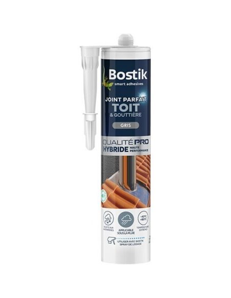 MAstic silicone Joint Parfait Toiture et gouttière 290ml gris - BOSTIK - Equipe Ton camping-car