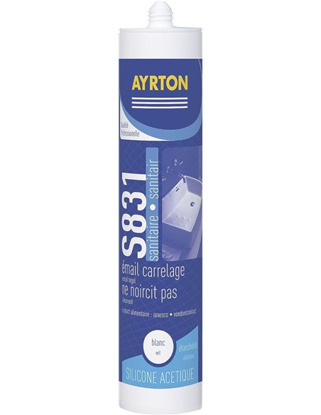 Mastic silicone anti-moisissures pour joint sanitaire acetique blanc - AYRTON - Equipe Ton camping-car