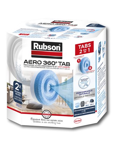 Recharge Aero 360° Pack 2 Tabs - RUBSON - Equipe Ton camping-car - 3178040677715