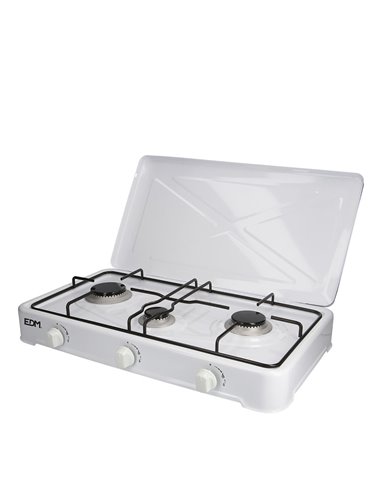 Rechaud Cuisiniere à Gaz Emaille 3 Feux 60x33x12cm Edm - Equipe Ton camping-car - 8425998074215