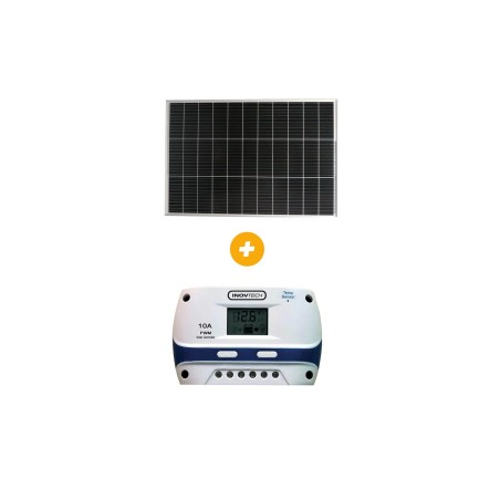 pack panneau solaire e-ssential + régulateur pwm panneau 130w / régulateur 10a 