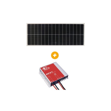 pack panneau solaire e-ssential + régulateur mppt panneau 110w / régulateur 10a - eza EZA