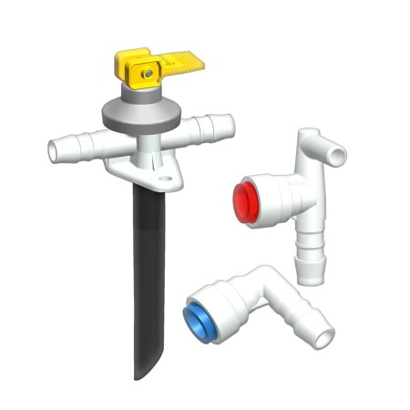 raccordement eau boiler soupape de vidange et raccords coudés pour tuyaux d'au diam. 10mm - truma Truma