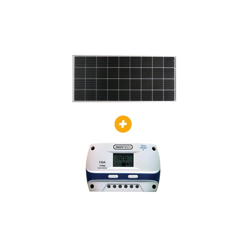 pack panneau solaire e-ssential + régulateur pwm panneau 90w / régulateur 10a 
