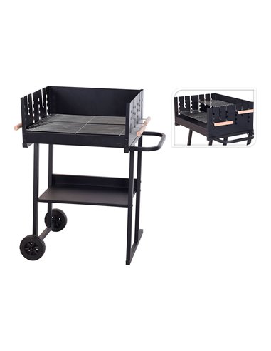 Barbecue Rectangulaire En Fer 60x46x93cm - Equipe Ton camping-car