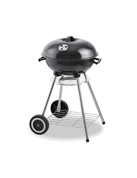 Barbecue Sur Pied En Métal Avec Housse Et Roues Ø44x70cm. Couleur Noir Edm - Equipe Ton camping-car