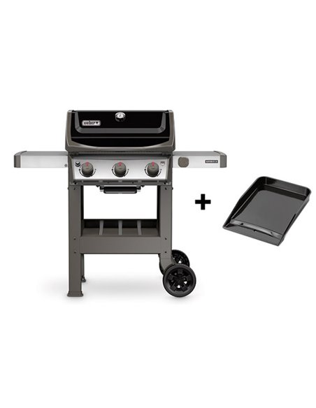 barbecue gaz spirit ii e-310 black + plancha - Equipe Ton camping-car