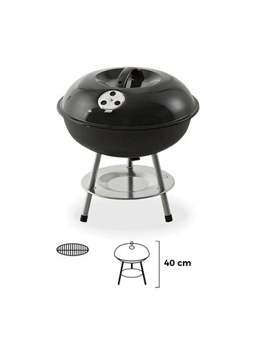 Barbecue Debout Ø35,5x40cm 3 Pieds. Couleur Noire Edm - Equipe Ton camping-car - 8425998738377