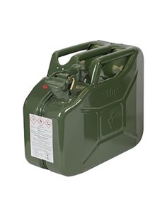 Jerrican métallique 10 litres. Peinture extérieure à la poudre couleur vert armée. Traitement intéri - Equipe Ton camping-car