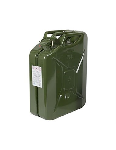 Jerrican métallique 20 litres. Peinture extérieure à la poudre couleur vert armée. Traitement intéri - Equipe Ton camping-car