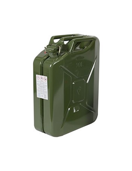 Jerrican métallique 20 litres. Peinture extérieure à la poudre couleur vert armée. Traitement intéri - Equipe Ton camping-car