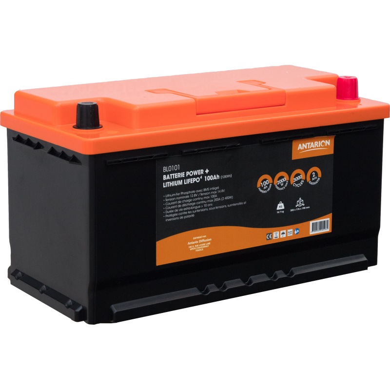 batterie lithium 105ah power + antarion connectã©e - antarion power +