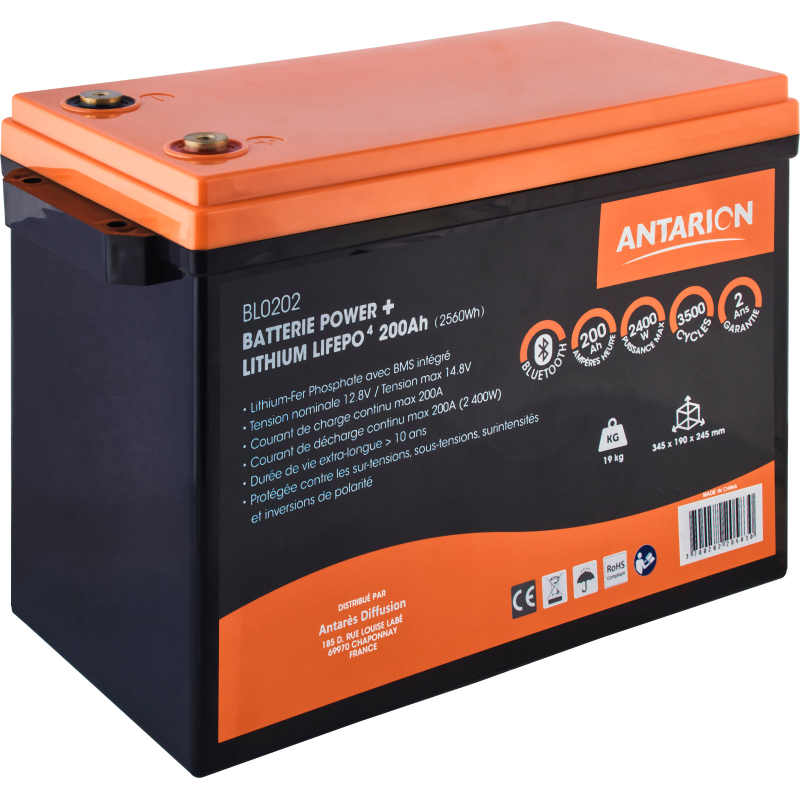 batterie lithium 210ah power + antarion connectã©e - antarion power +