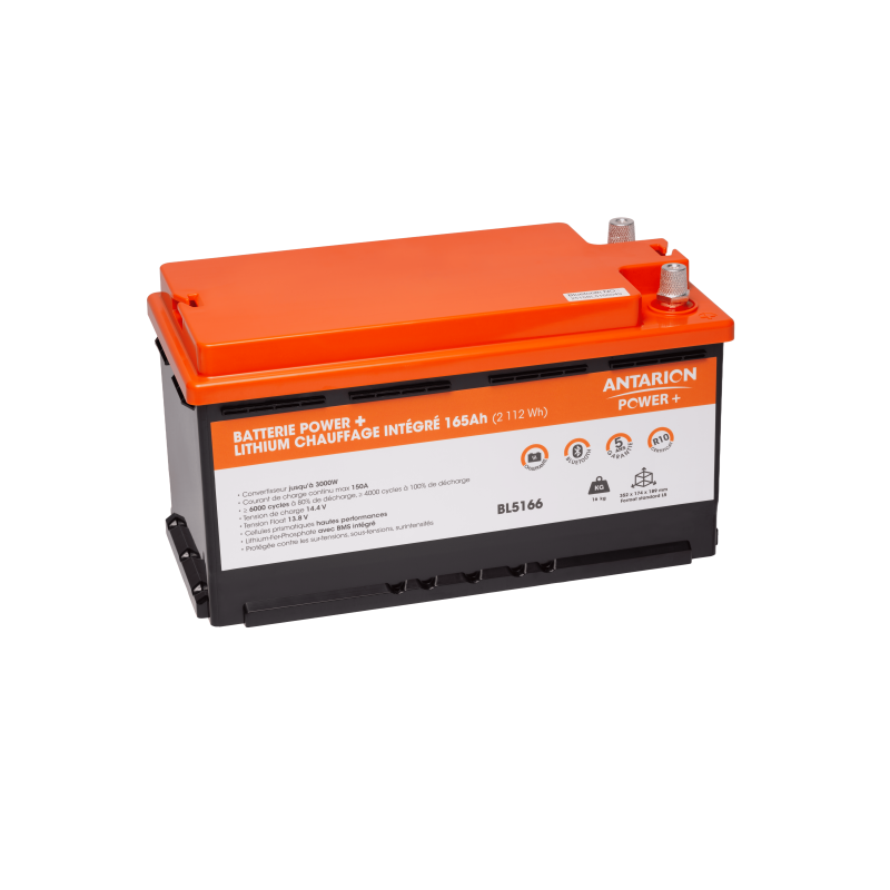batterie lithium 165ah power + antarion connectã©e avec chauffage - antarion power +
