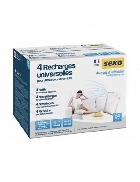 Pour absorbeur d'humidité - Recharges sachet 4x1kg neutre - SODEPAC - Equipe Ton camping-car - 3240212003001