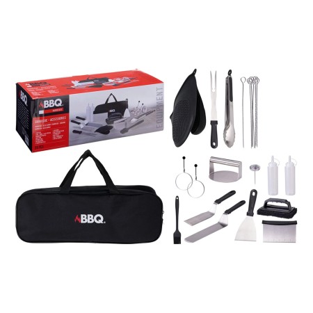 Set Barbecue 24 Pièces Acier Inox avec Sacoche - BBQ COLLECTION
