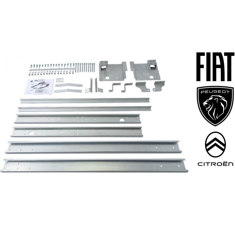 fixations et rallonges 1200mm pour attelage camping car fiat / peugeot / citroen - antarion bleu