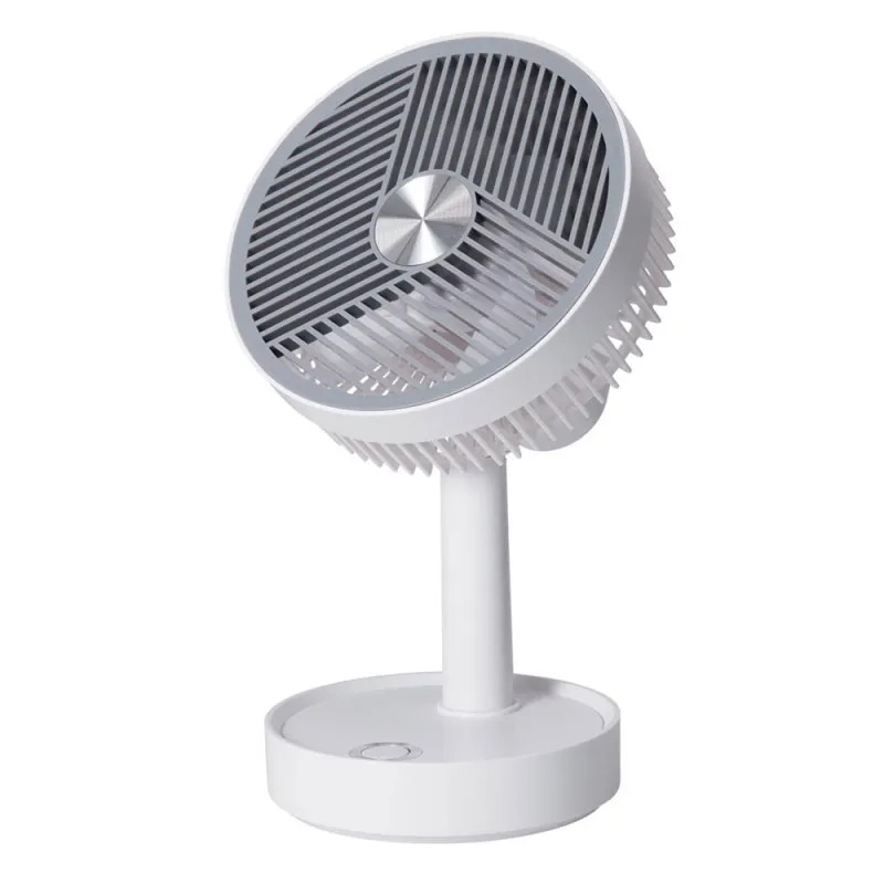 Ventilateur Table Rechargeable BASICS Blanc Gris 3 Vitesses