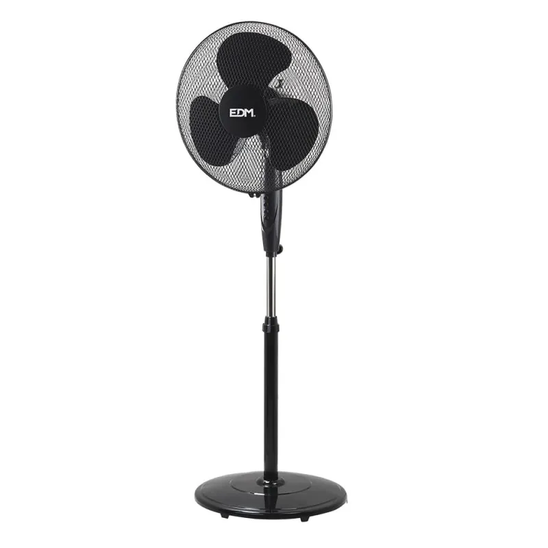 Ventilateur Pied Noir EDM 45W Ø40cm Réglable - Fraîcheur Optimale