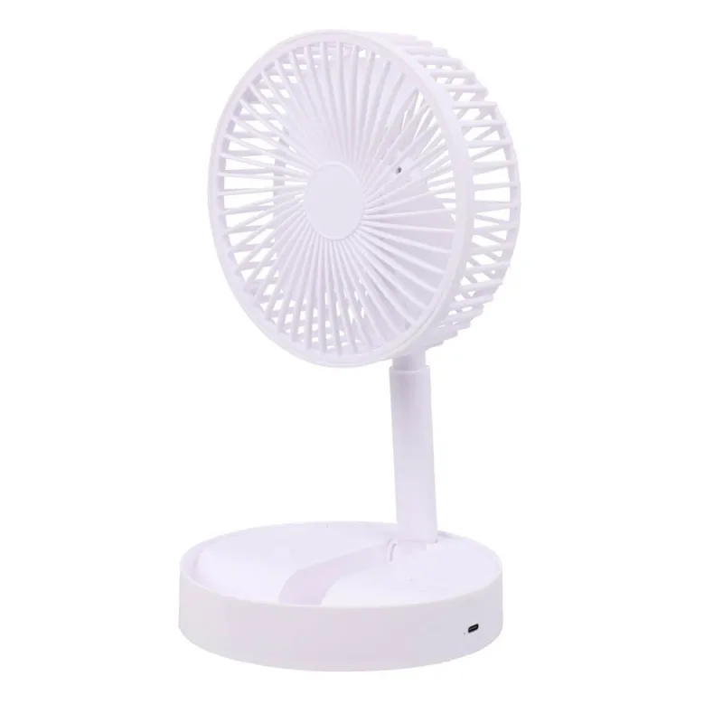 Ventilateur Pliable Rechargeable BASICS Blanc 3 Vitesses