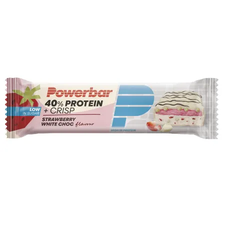 Barre proteinee croustillante vélo fraise chocolat blanc - Recuperation musculaire boite de 12 - POWERBAR