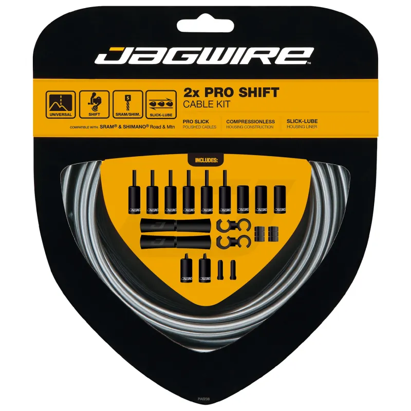 Kit de câbles de dérailleur vélo double - Gaine et câble haute performance - JAGWIRE