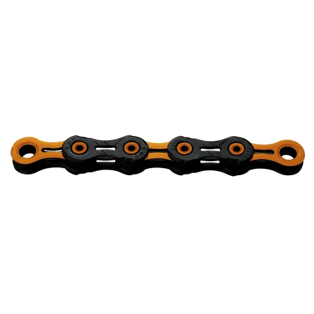 Chaine velo 11 vitesses ciree noir/orange - Revetement DLC durable - KMC