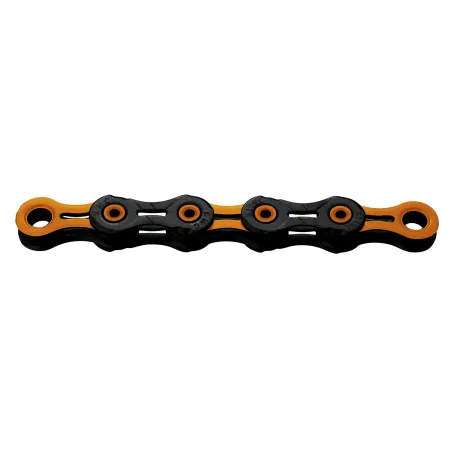 Chaine velo 11 vitesses ciree noir/orange - Revetement DLC durable - KMC