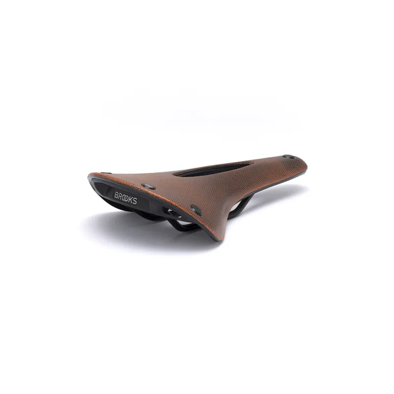 Selle vélo cuir végan sculptée orange - Confort route et VTT - BROOKS