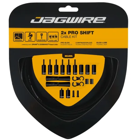 Kit de câbles de dérailleur vélo double - Gaine et câble haute performance - JAGWIRE