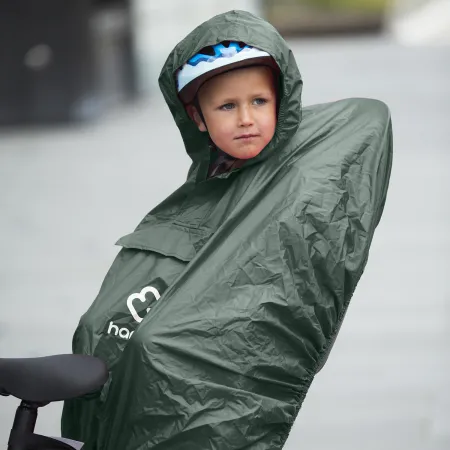 Poncho de pluie enfant vélo - Protection verte imperméable - HAMAX