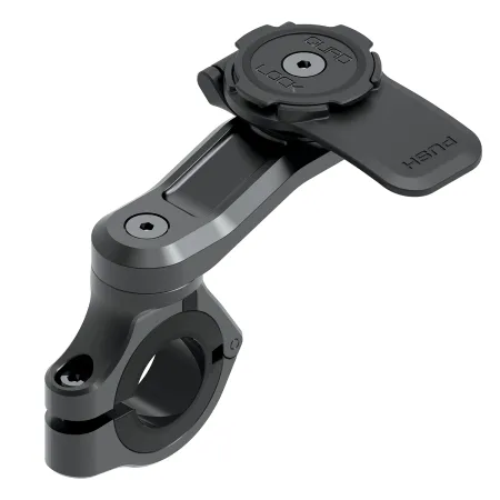 Support telephone moto sur guidon noir - Fixation professionnelle renforcee - QUAD LOCK