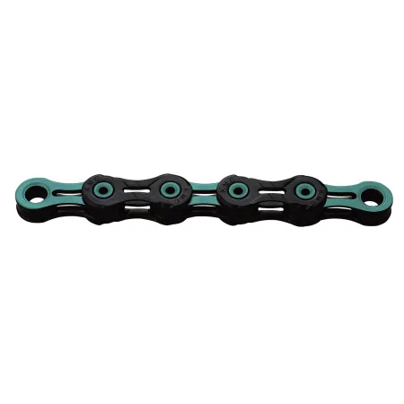 Chaine velo 11 vitesses ciree noir/celeste - Revetement DLC durable - KMC