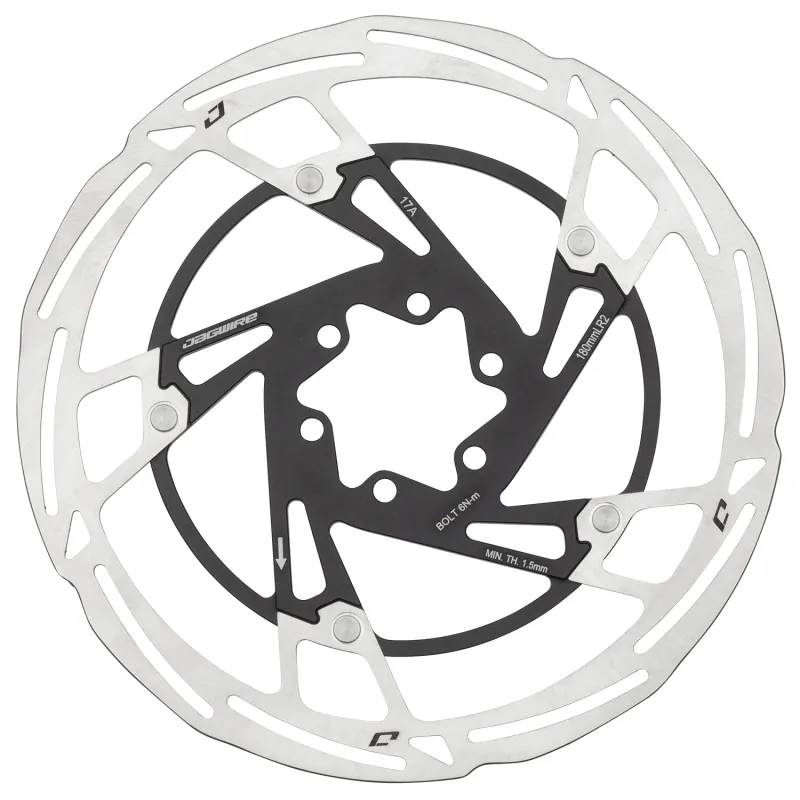 Disque de frein vélo 180mm 6 trous - Refroidissement optimisé - JAGWIRE