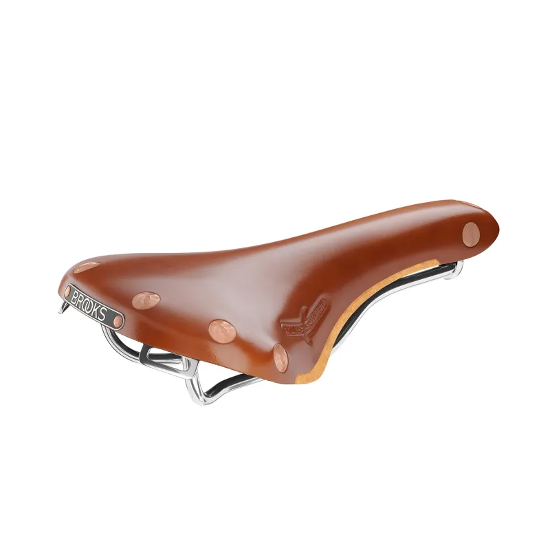 Selle vélo en cuir miel profilée - Confort sportif et élégance - BROOKS