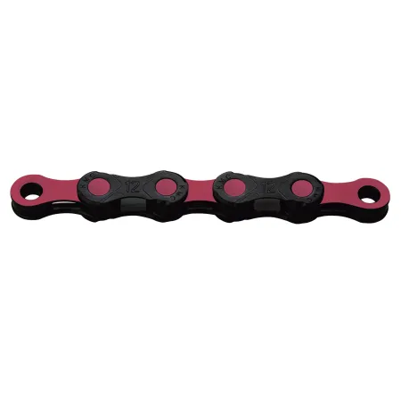 Chaine velo 12 vitesses ciree noir/rose - Revetement DLC durable - KMC