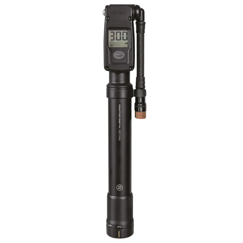Pompe à pied VTT double étage digitale - Précision de gonflage assurée - TOPEAK