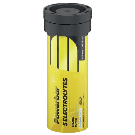 Comprimes electrolytes cyclisme citron tonic cafeine - Hydratation et energie boite de 12 - POWERBAR