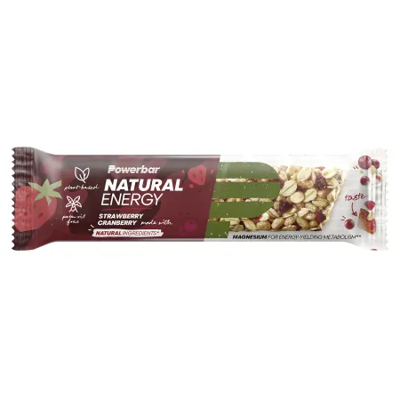 Barres cerealieres energetiques cyclisme fraise - Energie naturelle boite de 18 - POWERBAR