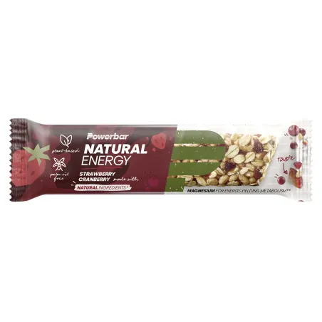 Barres cerealieres energetiques cyclisme fraise - Energie naturelle boite de 18 - POWERBAR