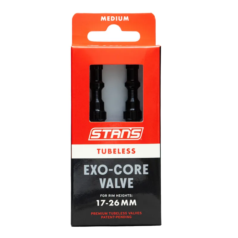 Valves tubeless Exo-Core taille moyenne - Obus renforcé anti-obstruction - STANS