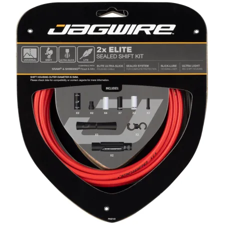 Kit câble et gaine de dérailleur étanche double plateau - Durabilité renforcée - JAGWIRE