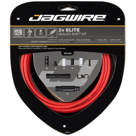 Kit câble et gaine de dérailleur étanche double plateau - Durabilité renforcée - JAGWIRE